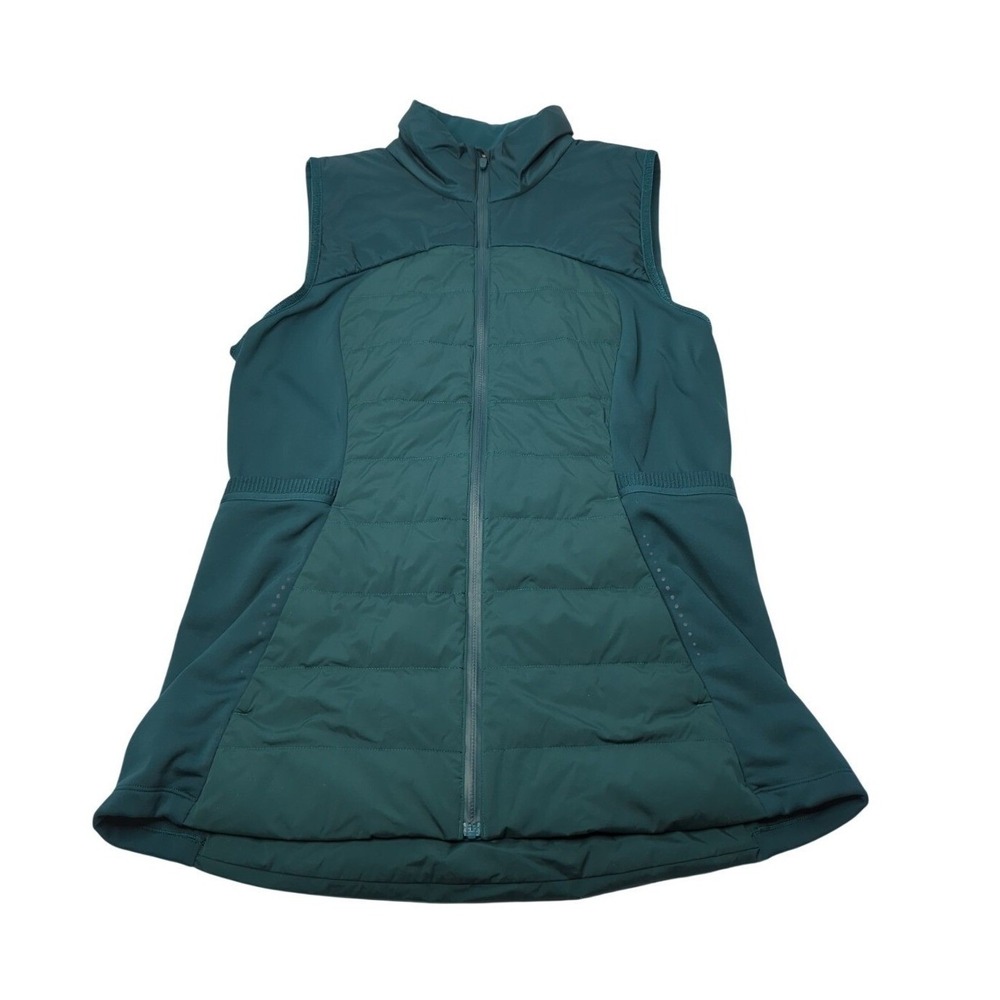 Lululemon Down For It All Vest Sz 10 Green Teal Puffer Running Athletic Winter